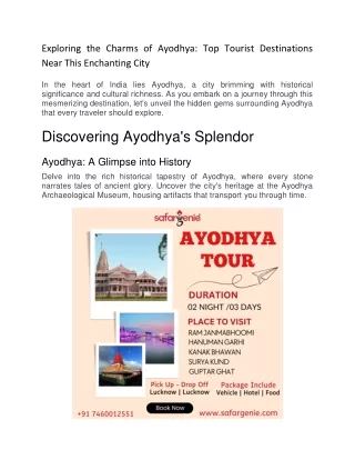 exploring the charms of ayodhya top tourist