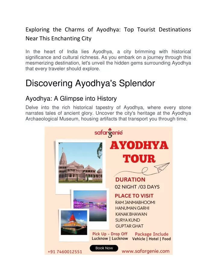 exploring the charms of ayodhya top tourist