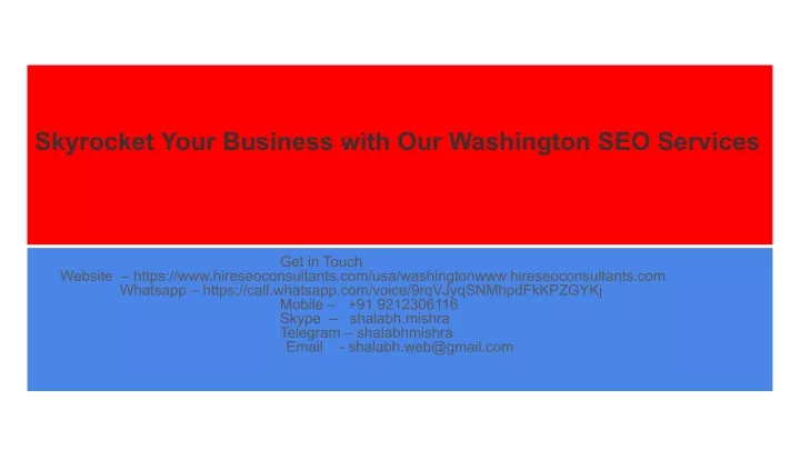 skyrocket your business with our washington