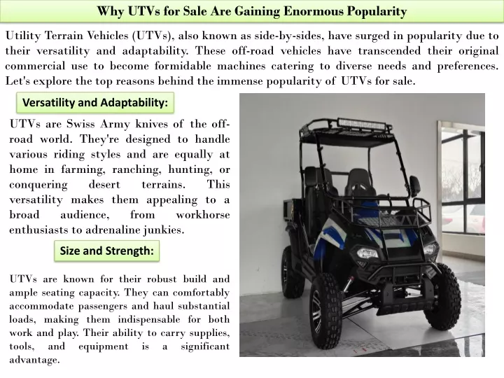 why utvs for sale are gaining enormous popularity