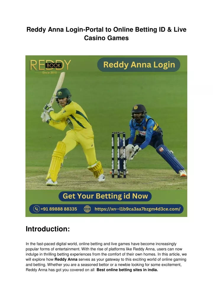 reddy anna login portal to online betting id live
