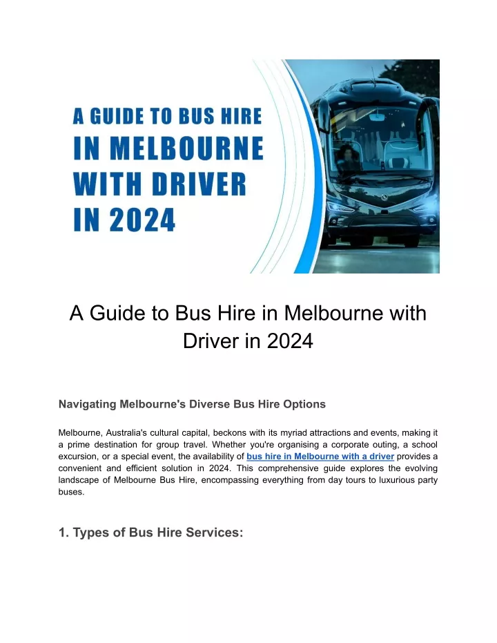 a guide to bus hire in melbourne with driver