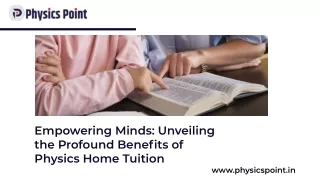 Benefits of Physics Home Tuition