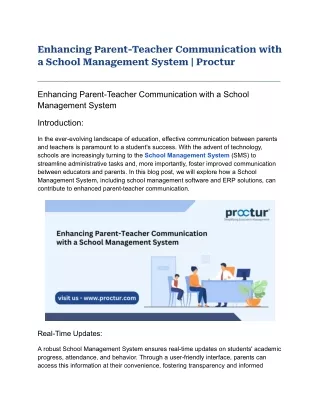 Enhancing Parent-Teacher Communication with a School Management System _ Proctur