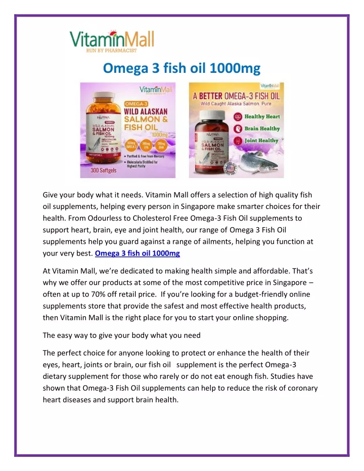 omega 3 fish oil 1000mg