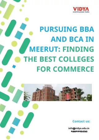 pursuing bba and bca in meerut finding the best