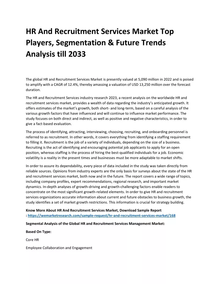hr and recruitment services market top players