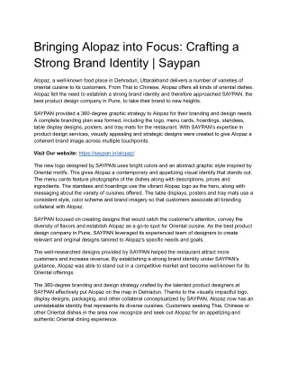 Bringing Alopaz into Focus_ Crafting a Strong Brand Identity _ Saypan
