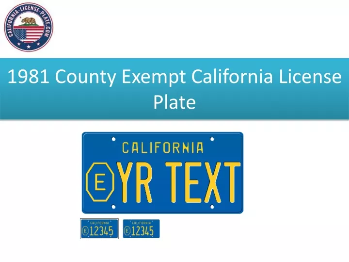 1981 county exempt california license plate