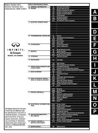 2011 Infiniti G37 Coupe Service Repair Manual