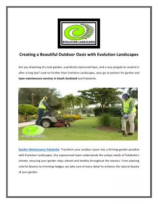 Creating a Beautiful Outdoor Oasis with Evolution Landscapes