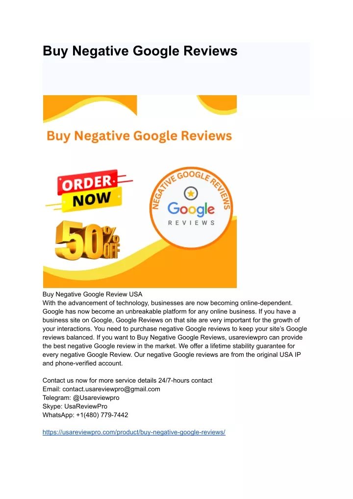 buy negative google reviews