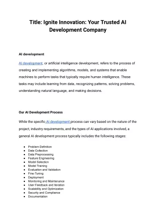 AI Development Company- Osiz