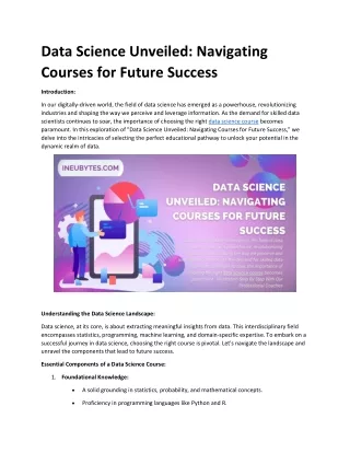 data science unveiled navigating courses