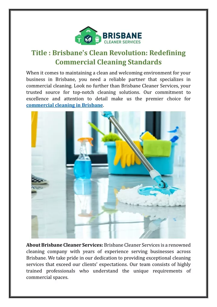 title brisbane s clean revolution redefining