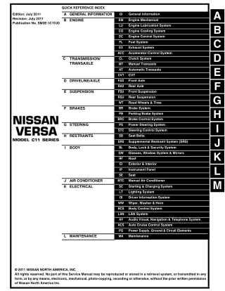 2012 Nissan Versa Hatchbcak Service Repair Manual