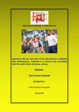 Holi Festival Adelaide Holifestivalau