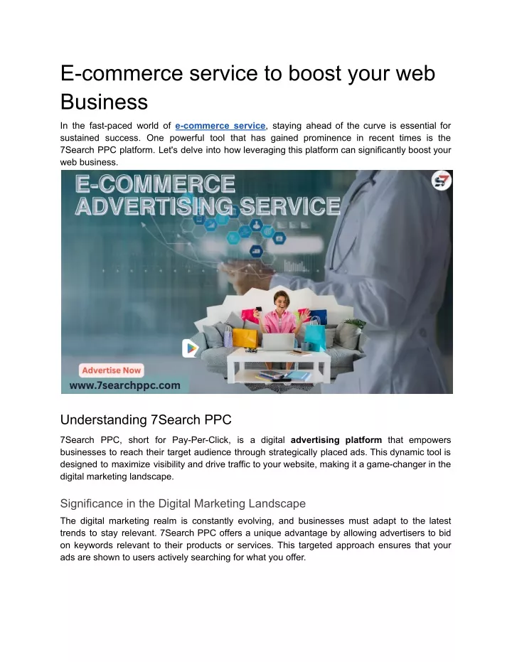 e commerce service to boost your web business