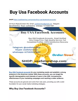 Buy Usa Facebook Accounts