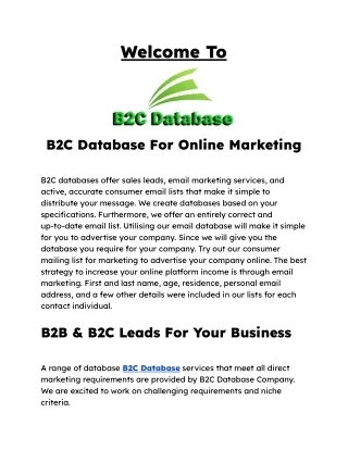 B2C Database PDF