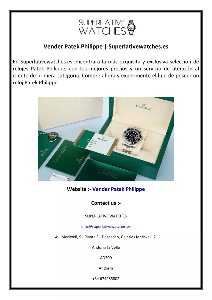 vender patek philippe superlativewatches es