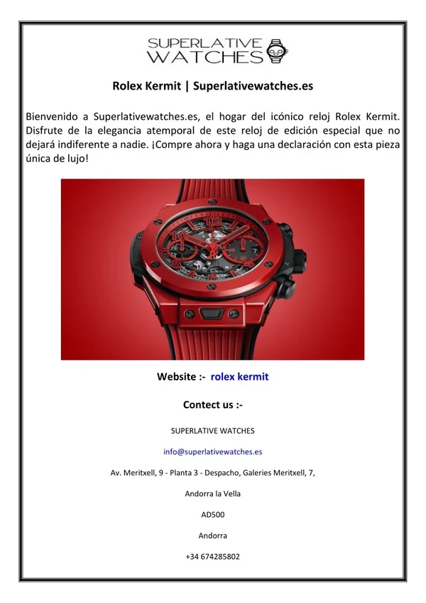 Rolex Kermit  Superlativewatches.es