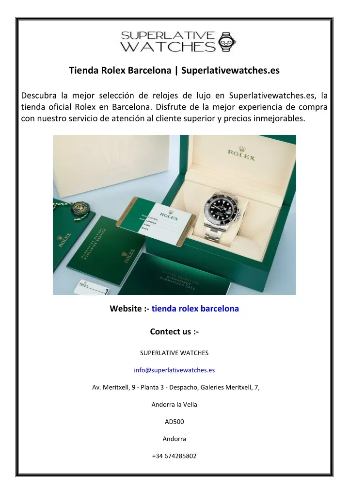 tienda rolex barcelona superlativewatches es