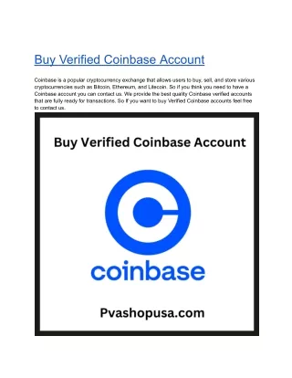 Buy Verified Coinbase Account