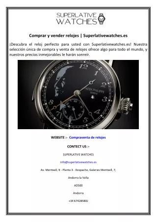 Comprar y vender relojes  Superlativewatches.es