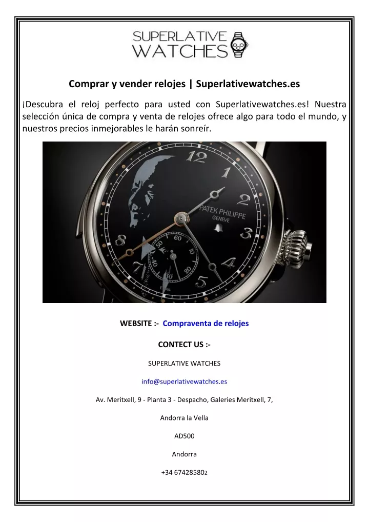 comprar y vender relojes superlativewatches es