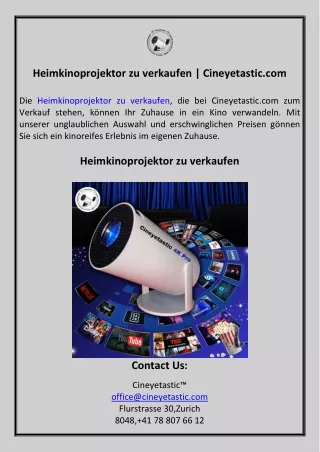 Heimkinoprojektor zu verkaufen | Cineyetastic.com