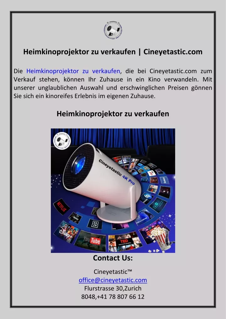 heimkinoprojektor zu verkaufen cineyetastic com