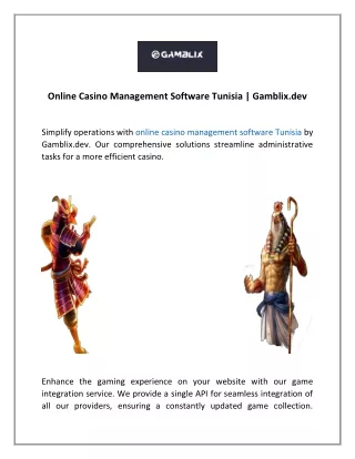 Online Casino Management Software Tunisia