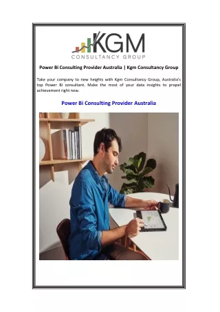Power Bi Consulting Provider Australia  Kgm Consultancy Group