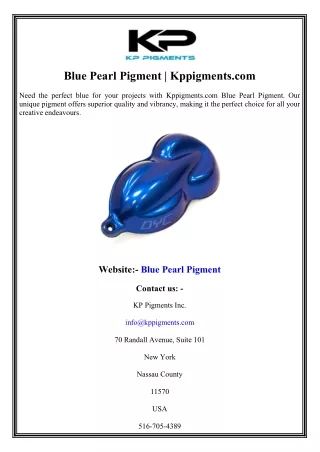 Blue Pearl Pigment Kppigments.com