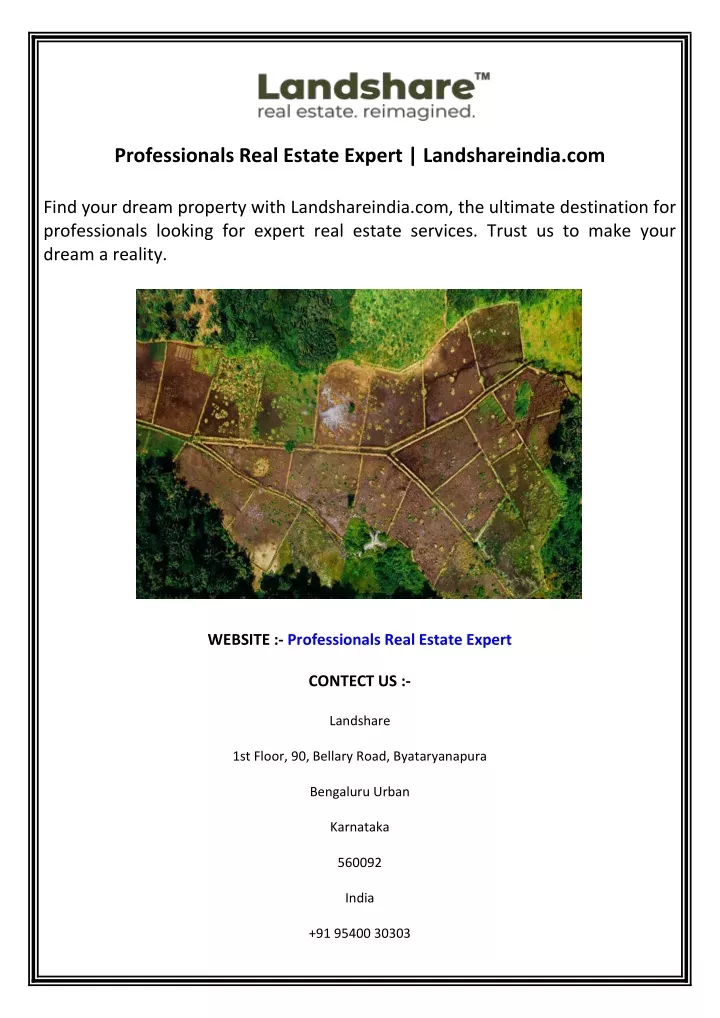 professionals real estate expert landshareindia