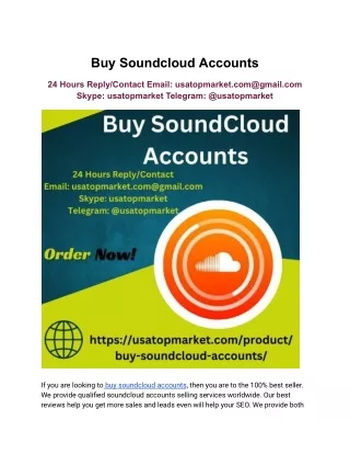 Buy Soundcloud Accounts