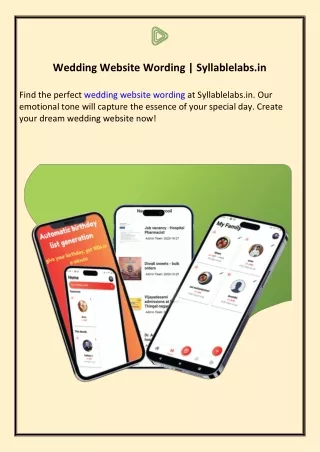 Wedding Website Wording  Syllablelabs.in