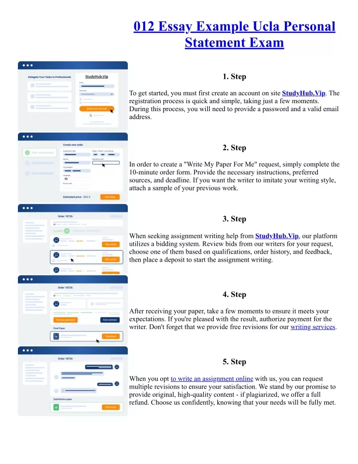 PPT 012 Essay Example Ucla Personal Statement Exam PowerPoint 