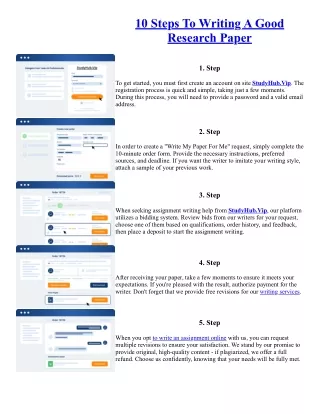 10 Steps To Writing A Good Research Paper