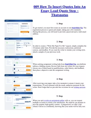 009 How To Insert Quotes Into An Essay Lead Quote Step ~ Thatsnotus