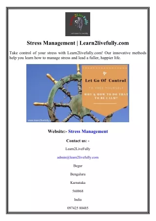 Stress Management Learn2livefully.com