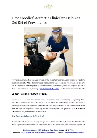 How a Medical Aesthetic Clinic Can Help You Get Rid of Frown Lines
