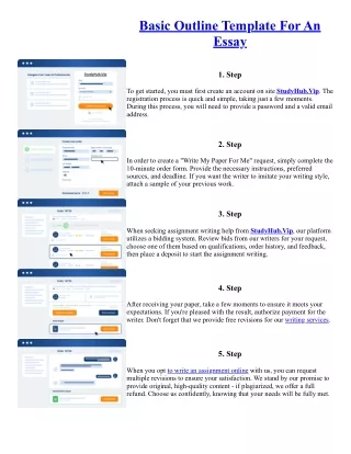 Basic Outline Template For An Essay
