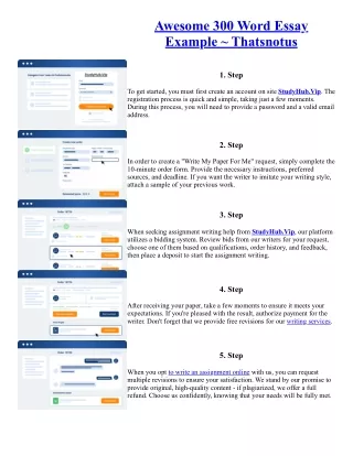 Awesome 300 Word Essay Example ~ Thatsnotus