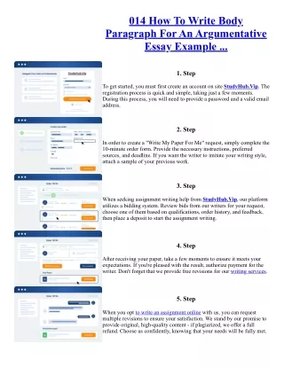 014 How To Write Body Paragraph For An Argumentative Essay Example ...