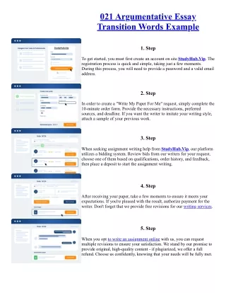 021 Argumentative Essay Transition Words Example