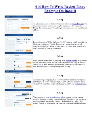 014 How To Write Review Essay Example On Book R