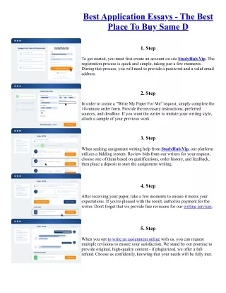 Best Application Essays - The Best Place To Buy Same D
