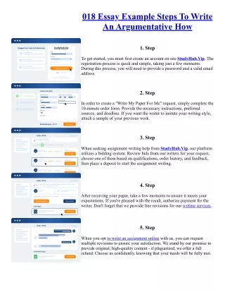 018 Essay Example Steps To Write An Argumentative How